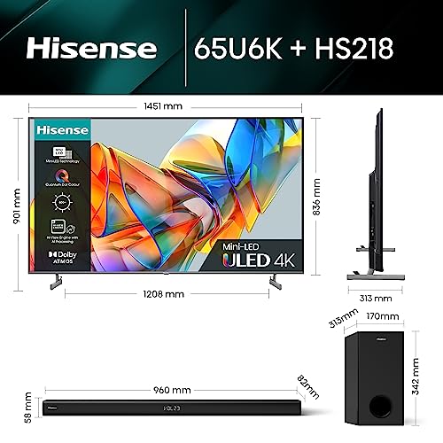 Hisense Mini-LED TV U6K and HS218 with 200W Output, Dolby Audio ...