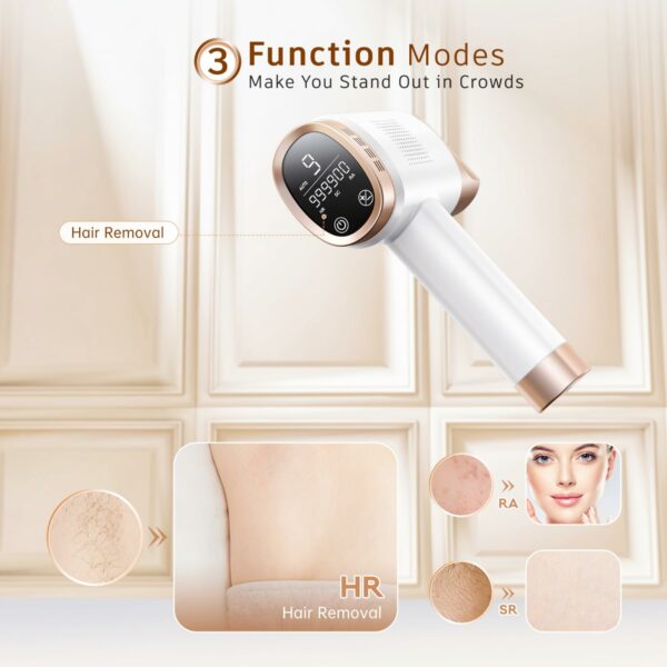 Premium IPL Hair Removal Device, Laser Hair Removal Device 3-in-1 with 9 Energy Levels, 999,900 Flashes, 2 Control Modes