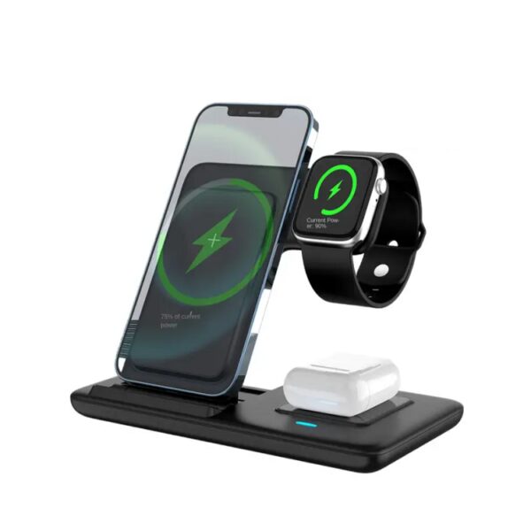 3-in-1 Wireless Charging Station - Foldable, Universal Compatibility, Fast Charging - For Apple