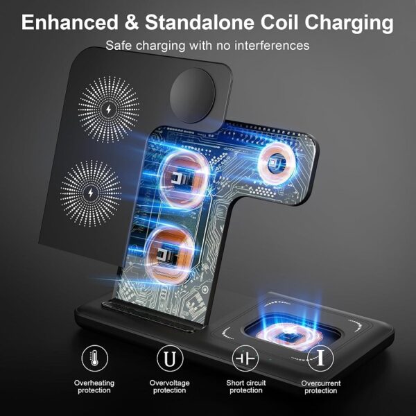 3-in-1 Wireless Charging Station - Foldable, Universal Compatibility, Fast Charging - For Apple