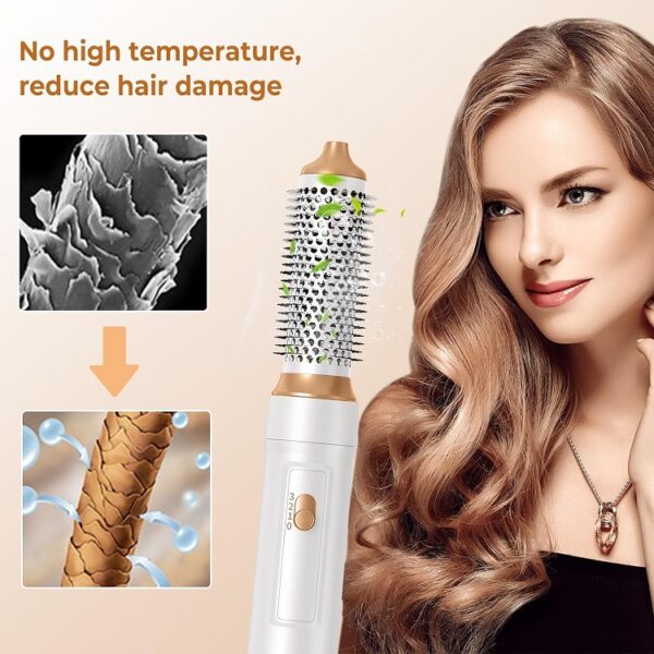 5 in 1 Air Styler – Magic Styler - Hair Dryer Brush – Multi use Styling Appliances - Thermal Wrap - for Curling, Straightening, Volumizing - White