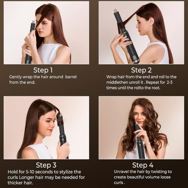 5 in 1 Air Styler – Magic Styler - Hair Dryer Brush – Multi use Styling Appliances - Thermal Wrap - for Curling, Straightening, Volumizing