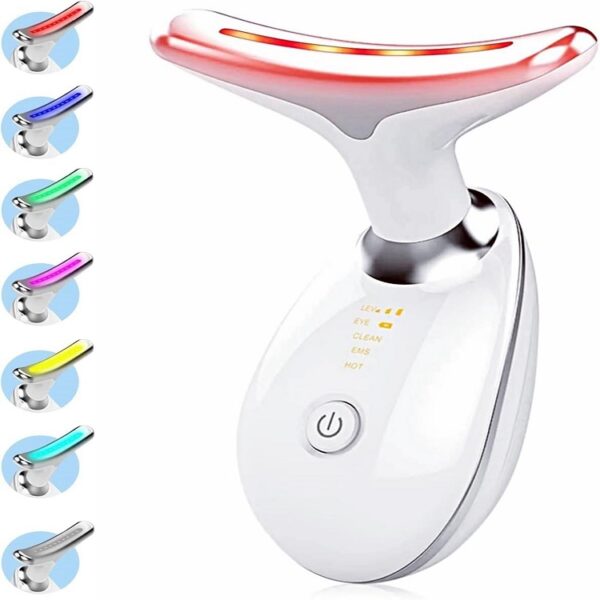 Face Massager, Anti-Aging Neck Eye Massager with 7 Colors 3 Modes, Facial Massager for Skin Care, Anti-Wrinkle Device for Slimming Face