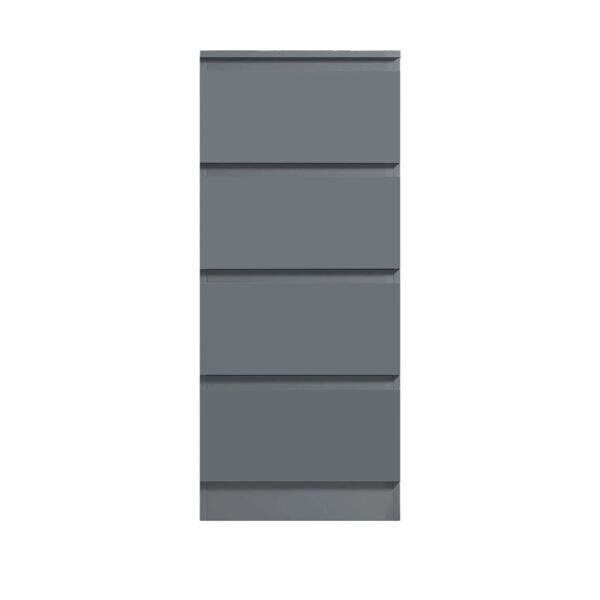 Matte dark grey slim 4-drawer tall chest