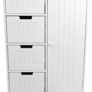 Bathroom cabinet with drawers and door, versatile storage for bedroom or nursery