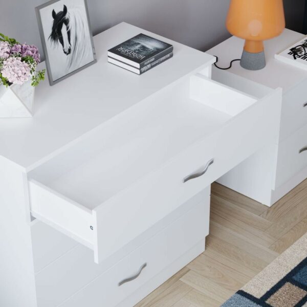 White 4 Drawer Chest – Bedroom & Nursery Storage with Metal Runners