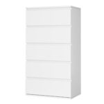 White 5-Drawer Tall Chest – Bedroom - Living Room Storage