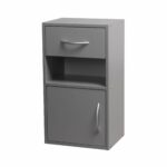 Wooden Bedroom Bedside Cabinet 1 Door 1 Drawer – Gray