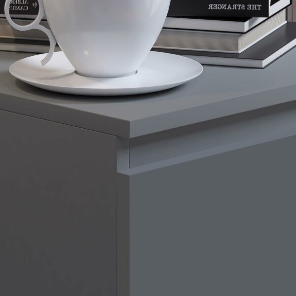 Matte dark grey slim 4-drawer tall chest