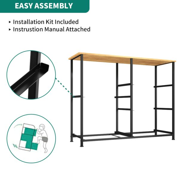 Fabric chest with 5 spacious drawers, steel frame, and wooden top – ideal for bedroom and living room storage