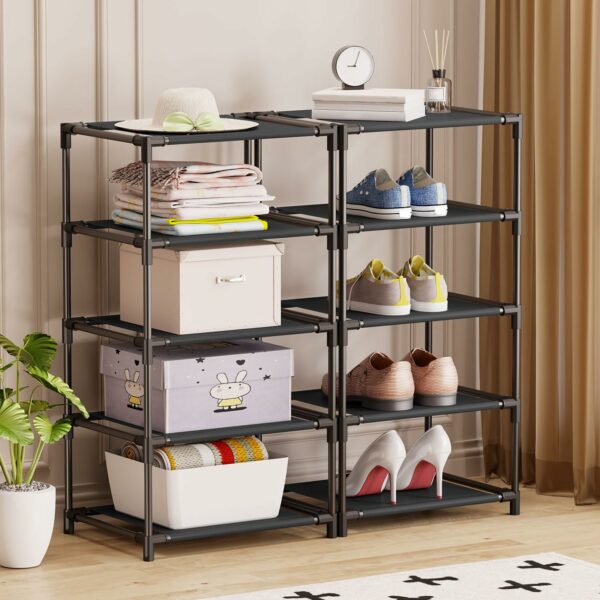 Fabric 4 Drawer Chest – Black, Sturdy Steel Frame, Bedroom & Living Room Storage