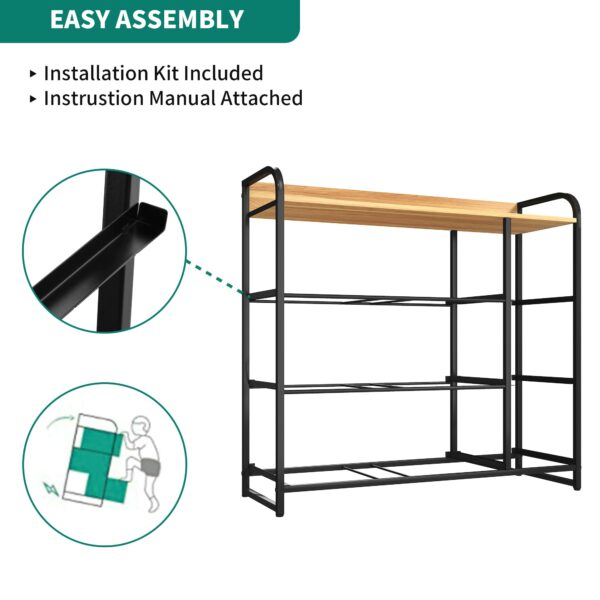 Fabric chest with 7 drawers, steel frame, and wooden top for easy storage