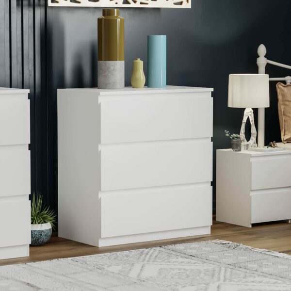 Drawer Chests White, 3 Drawer