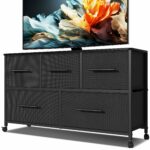 Stylish 5-drawer fabric chest with castors for easy storage and mobility in any room