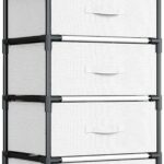Fabric Chest of Drawers with 4 Spacious Drawers and Steel Frame – White