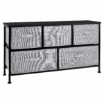 Extra Wide Fabric 5-Drawer Storage Organizer Unit for Closet, Black