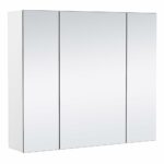 Bathroom Mirror Cabinet – Wall Mounted, 3 Doors, Adjustable Shelf, White