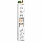 Bathroom Storage Cabinet – Floor Standing Display & Organizer Unit, White