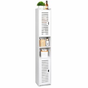 Bathroom Storage Cabinet – Floor Standing Display & Organizer Unit, White