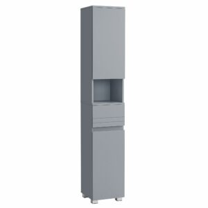 Tall Slim Bathroom Storage Cabinet Grey