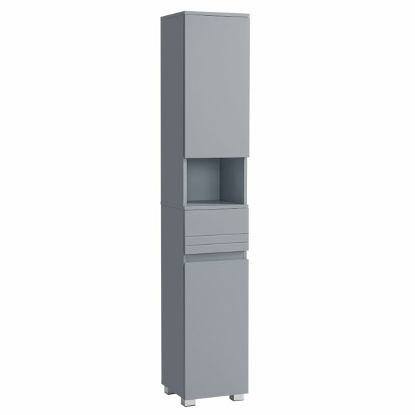 Tall Slim Bathroom Storage Cabinet Grey