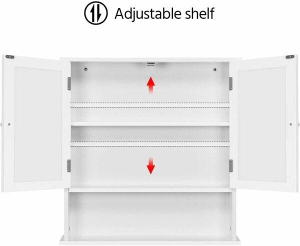 Modern Bathroom Mirror Cabinet – Wall Mounted White