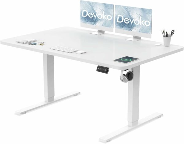 Electric Standing Desk 120x60cm Sit Stand Table Height Adjustable White