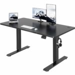 Electric Standing Desk 120x60cm Sit Stand Table Height Adjustable Desk Black