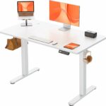 Electric Standing Desk Height Adjustable 120 x 60cm White