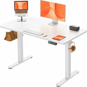 Electric Standing Desk Height Adjustable 120 x 60cm White