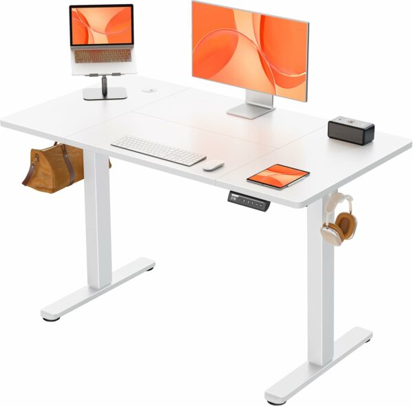 Electric Standing Desk Height Adjustable 120 x 60cm White