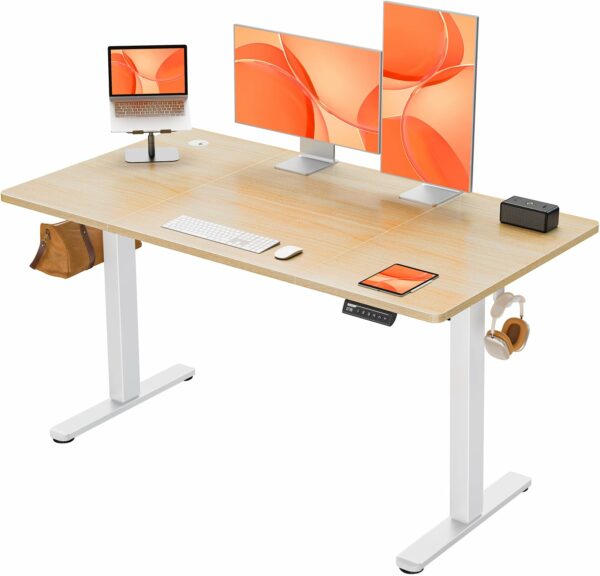 Electric Standing Desk Height Adjustable 140 x 70cm Nature