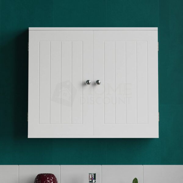 Wall Mounted Bathroom Cabinet with Double Doors, White