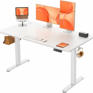 Electric Standing Desk Height Adjustable 140 x 70cm White