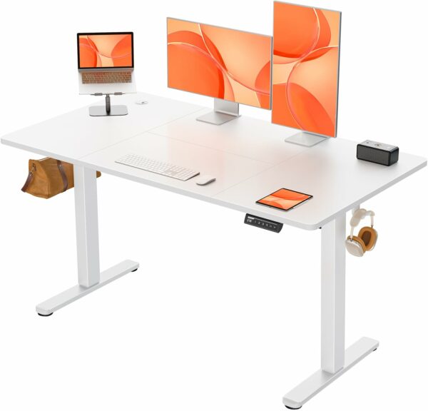 Electric Standing Desk Height Adjustable 140 x 70cm White