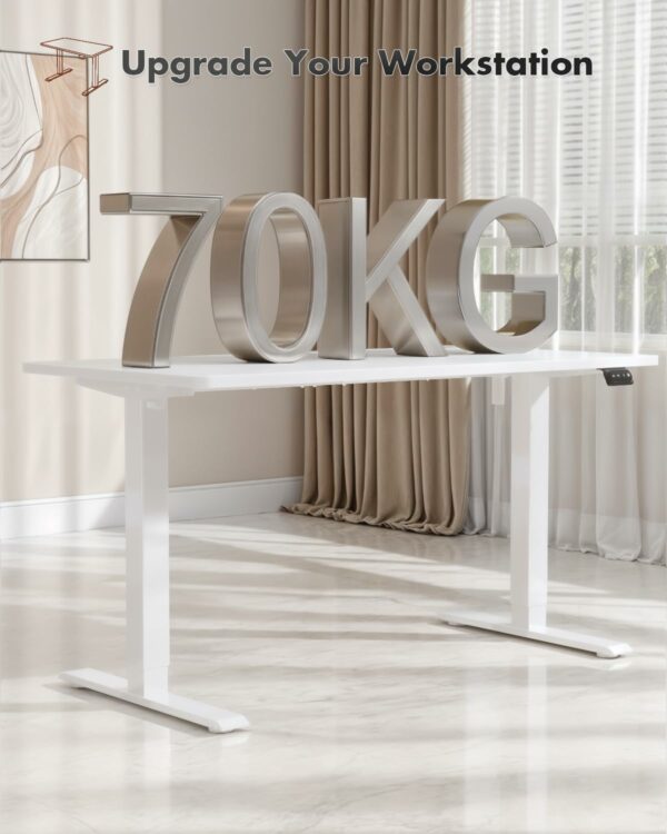 Electric Standing Desk 120x60cm Sit Stand Table Height Adjustable White