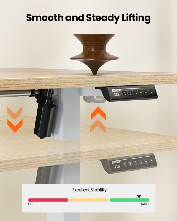 Electric Standing Desk Height Adjustable 140 x 70cm Nature