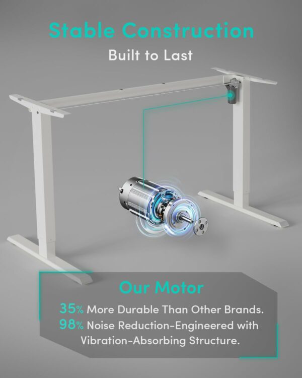 Electric Height Adjustable Standing Desk – 100x60 cm