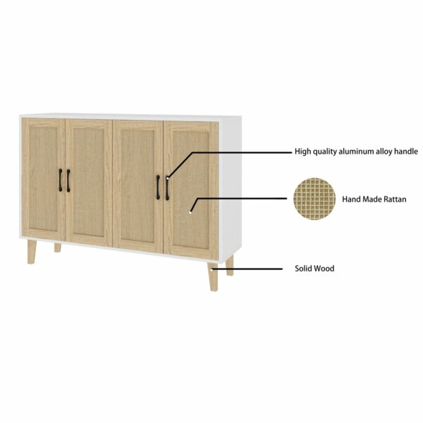 White Rattan Sideboard Cabinet