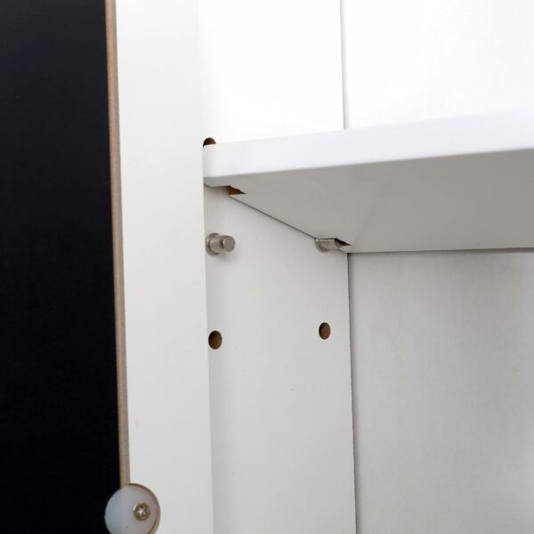 White Bathroom Wall Cabinet – Double Mirrored Doors