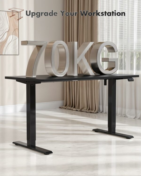 Electric Standing Desk 120x60cm Sit Stand Table Height Adjustable Desk Black