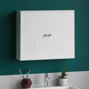 Wall Mounted Bathroom Cabinet with Double Doors, White
