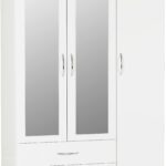 Wardrobe 3 Door 2 Drawer in White Gloss