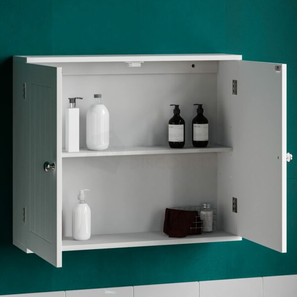 Wall Mounted Bathroom Cabinet with Double Doors, White