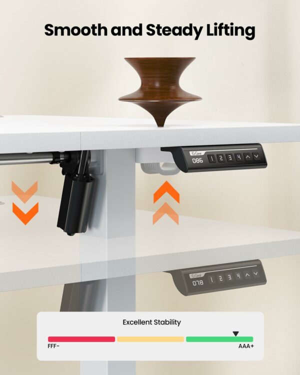 Electric Standing Desk Height Adjustable 120 x 60cm White