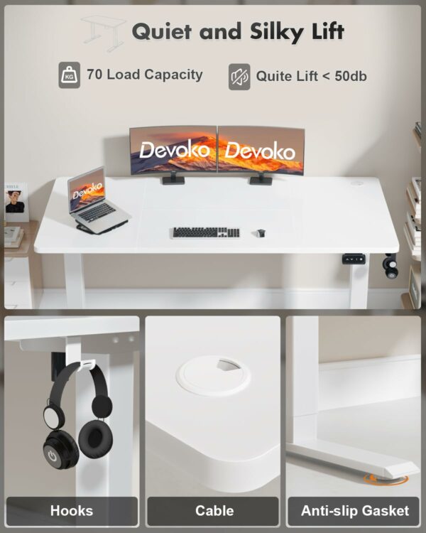 Electric Standing Desk 120x60cm Sit Stand Table Height Adjustable White