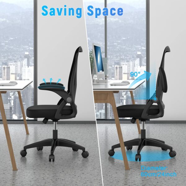 Ergonomic Office Chair with Flip-up Armrests & Lumbar Support – Height Adjustable