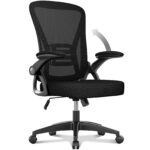 Ergonomic Office Chair with Flip-up Armrests & Lumbar Support – Height Adjustable