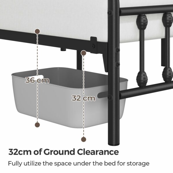 King Bed Frame Vintage Iron Platform Bed 5ft
