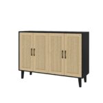 Black Rattan Sideboard Cabinet